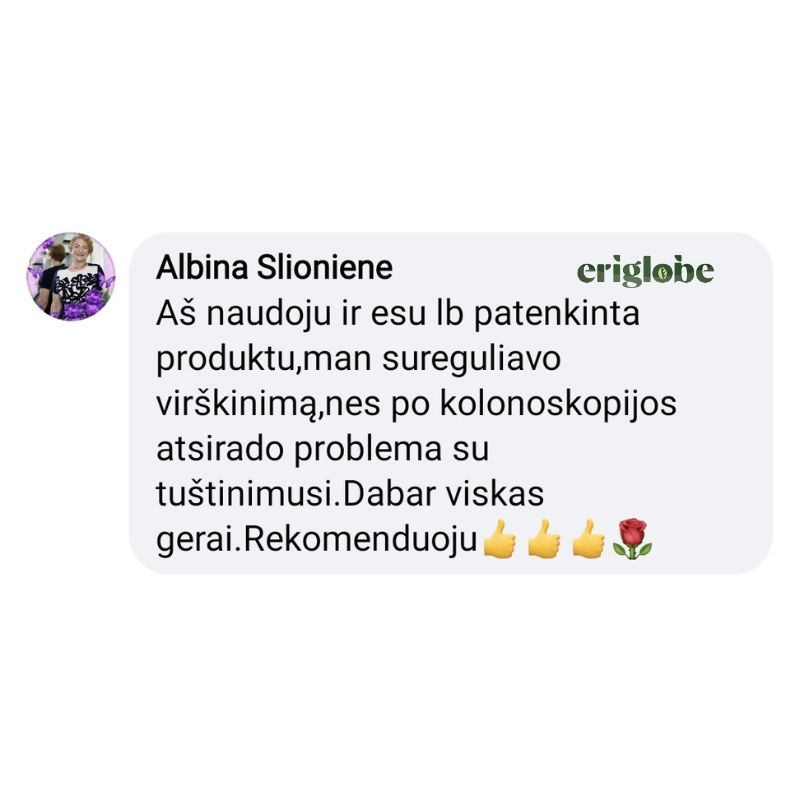 Albina Slioniene tikras atsiliepimas apie eriglobe skaidulos