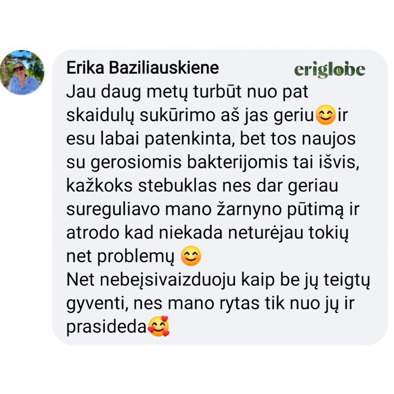 Erikos Baziliauskienės atsiliepimas apie eriglobe SKAIDULAS