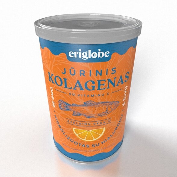 Jūrinis KOLAGENAS su hialuronu ir vitaminu C (apelsinų skonio maisto papildas) 2
